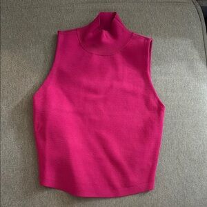 Sleeveless Pink Turtleneck Top